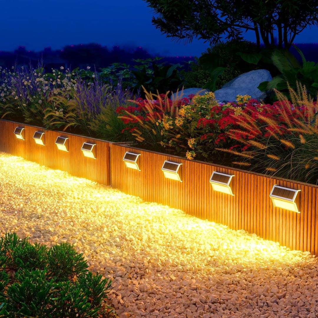 Solarbetriebene LED Außenwandleuchte – Edelstahl Garten- & Treppenlicht mit Dämmerungssensor, Wasserdicht, Warmweiß