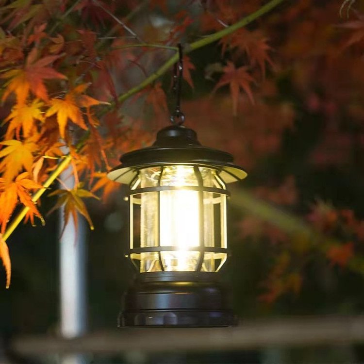 Tragbare Retro-Campinglampe mit 360° Beleuchtung, Magnetischem Haken und Wasserdichtem Design – Ideal für Innen und Außen-6