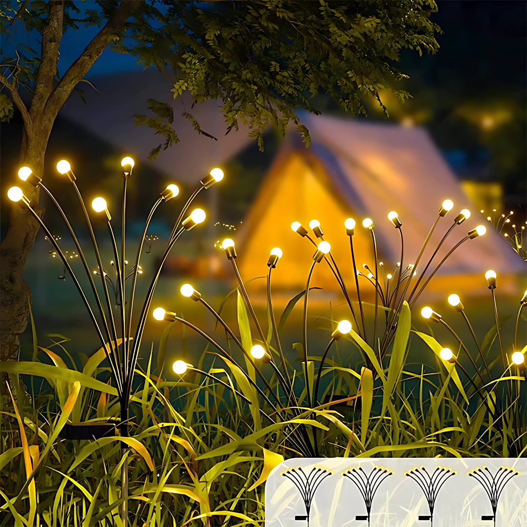 Solar Gartenleuchten – Umweltfreundliche Außenbeleuchtung mit Automatischer Ein-/Ausschaltung, Kabellosem Design und Warmem Stimmungslicht, Ideal für Gartenbeleuchtung