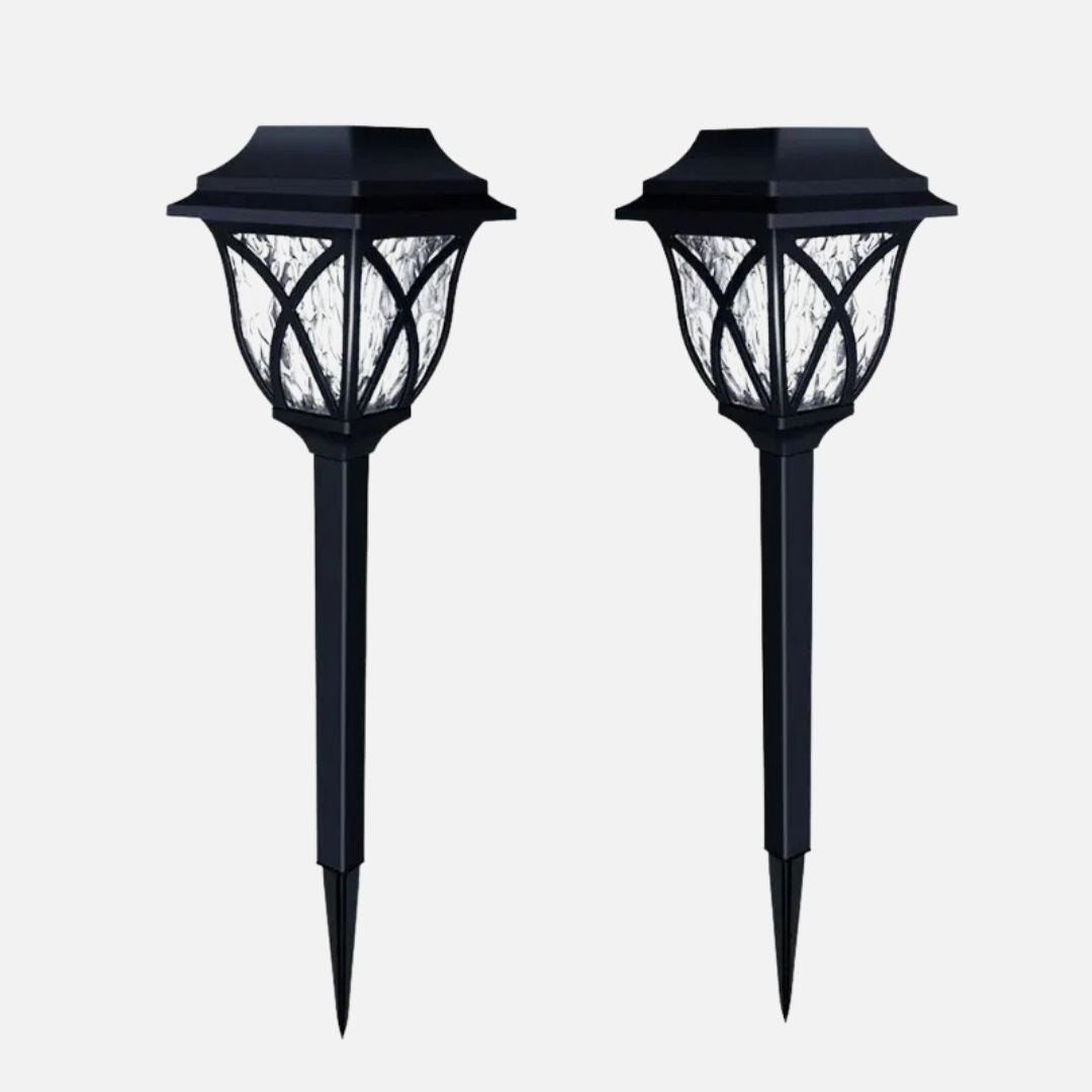 Solar Gartenleuchten Außen – Wasserdichte LED Wegbeleuchtung für Garten, Terrasse, Rasen, Warmweiß, Auto Ein/Aus, 4er-Pack
