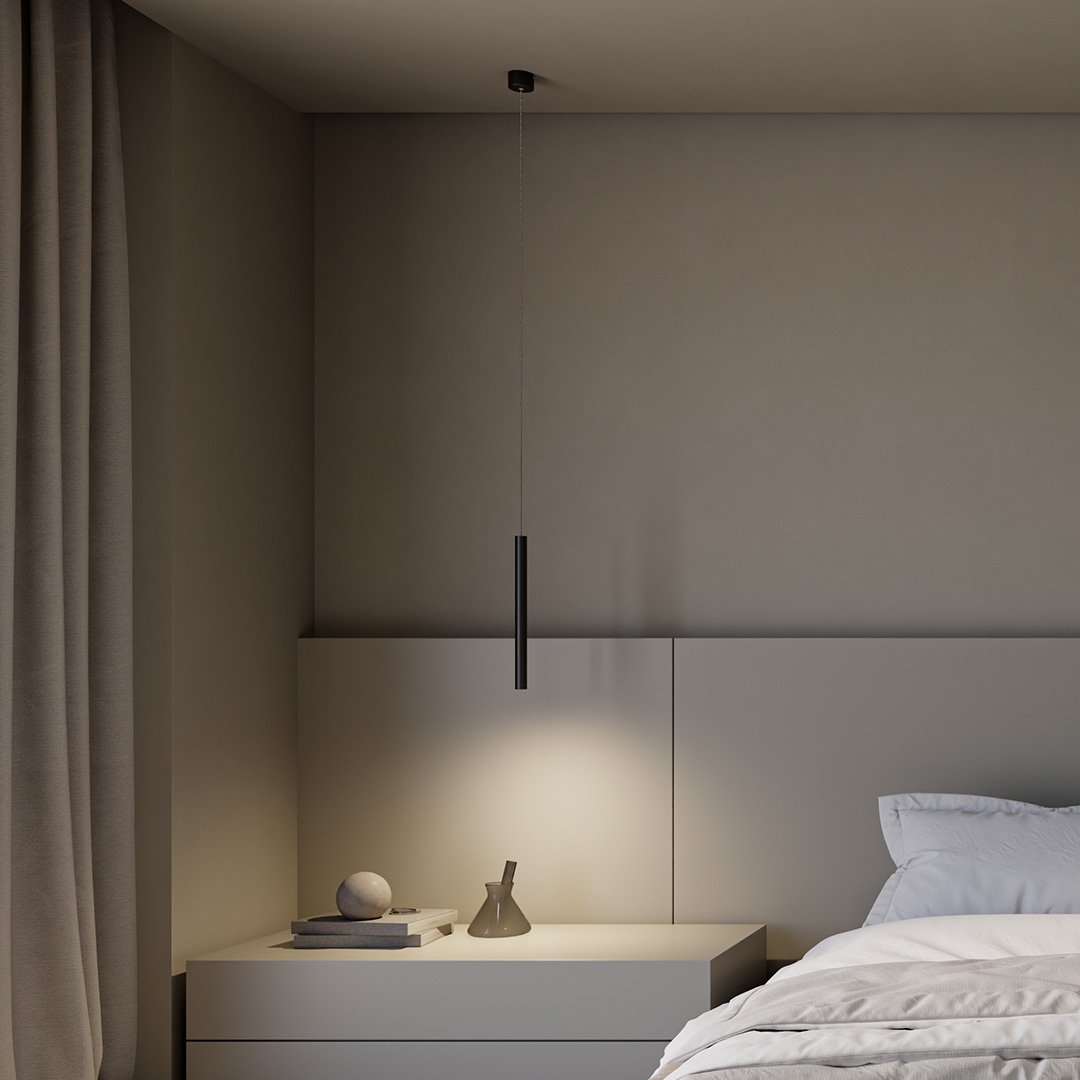 Pendelleuchte Schwarz – Minimalistische Hängelampe aus Metall und Glas für Esszimmer und moderne Räume-1