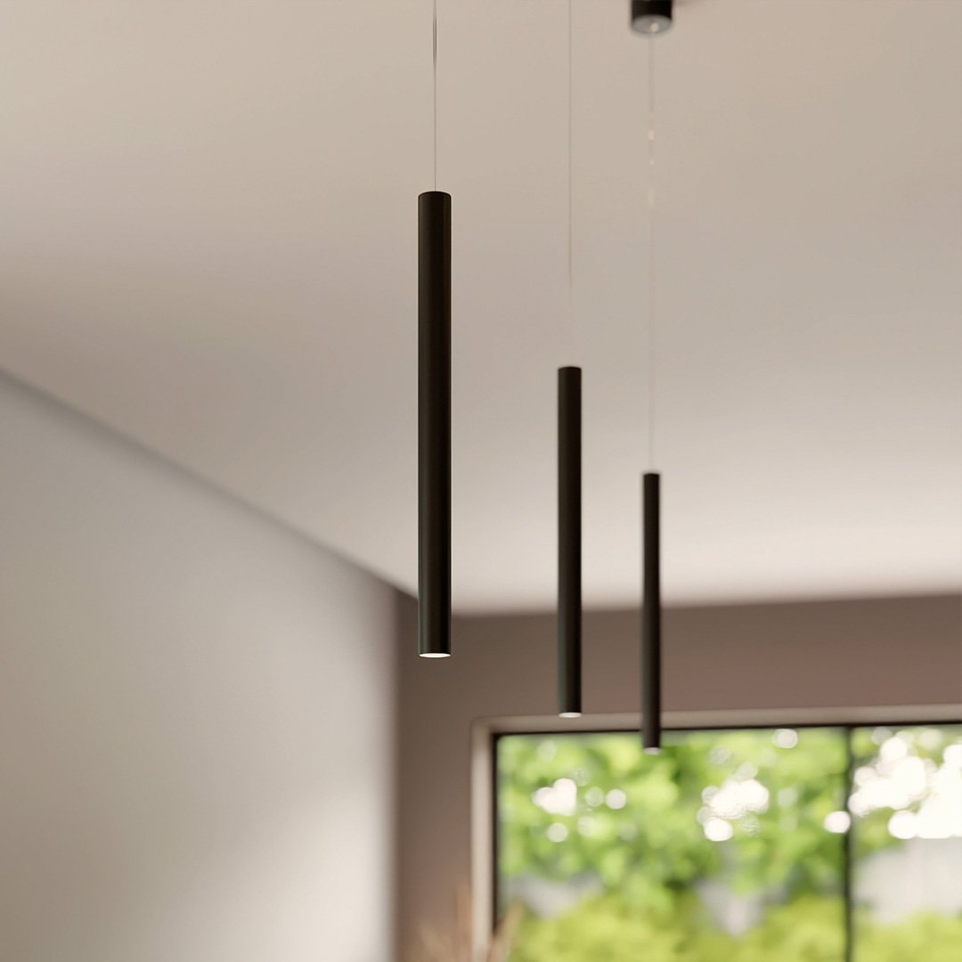 Pendelleuchte Schwarz – Minimalistische Hängelampe aus Metall und Glas für Esszimmer und moderne Räume-4